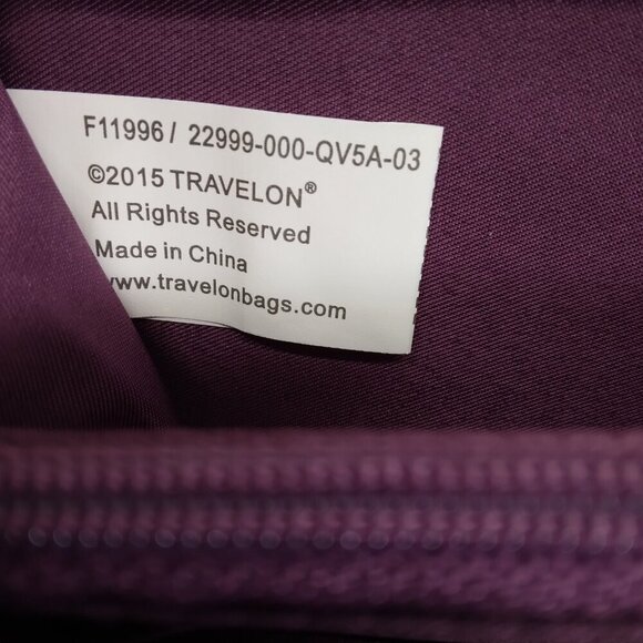 TRAVELON Wristlet Wallet Full Zip Purple Pink Clutch - Picture 6 of 11